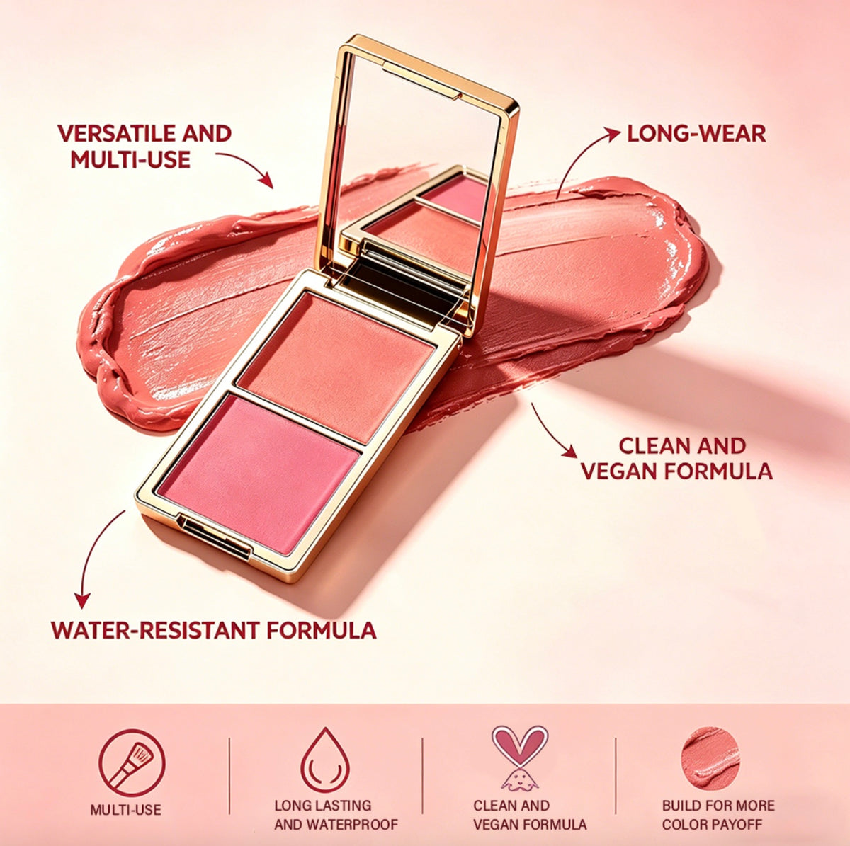 2-in-1 Waterproof Face Blush & Bronzer